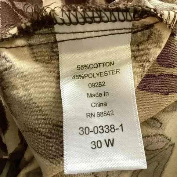 Roamans Womens Top Brown Leopard Print Long Sleeve Tunic Button Up Plus 30W - Picture 6 of 8